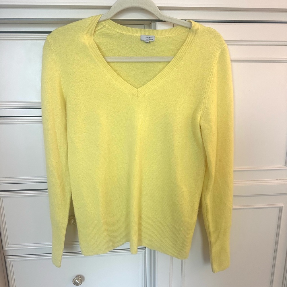 Halogen Yellow Cashmere Sweater
